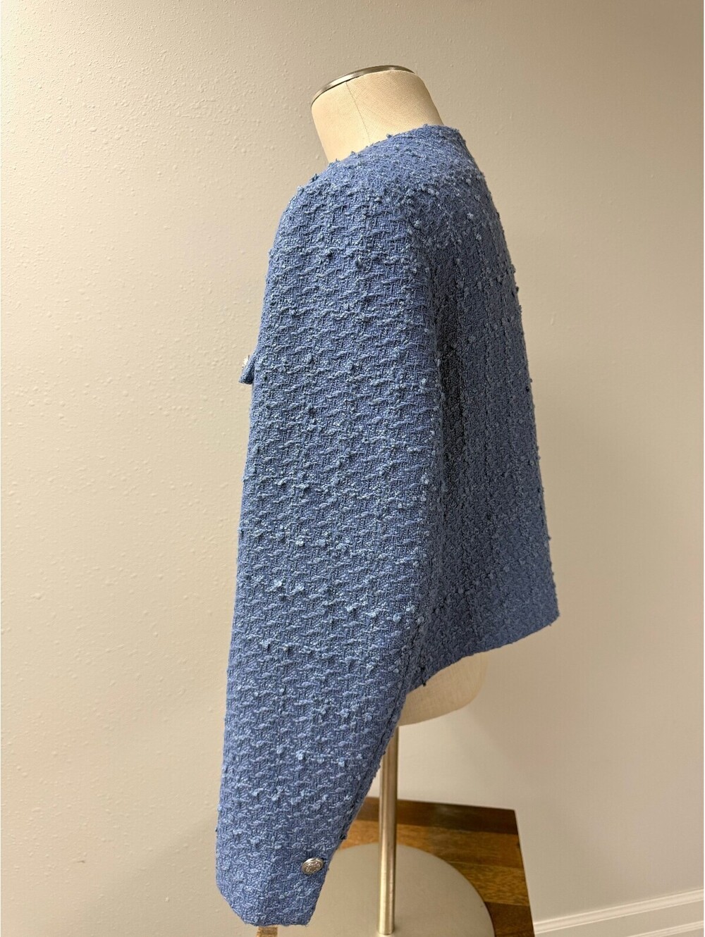 H&M Blue Textured Jacket - Picture 4 of 12